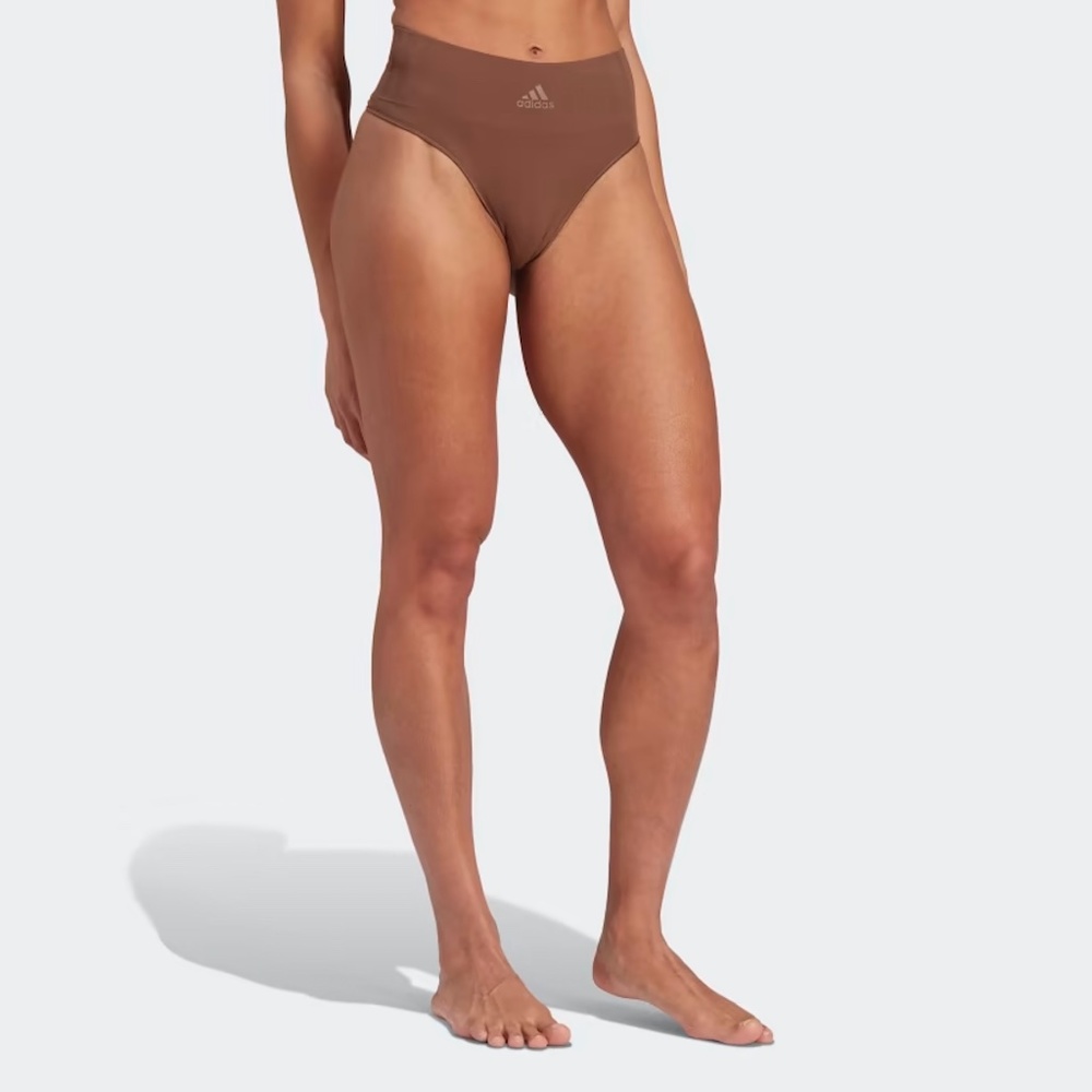 Adidas ACTIVE SEAMLESS MICRO STRETCH THONG UNDERWEAR Large Toasted Mocha